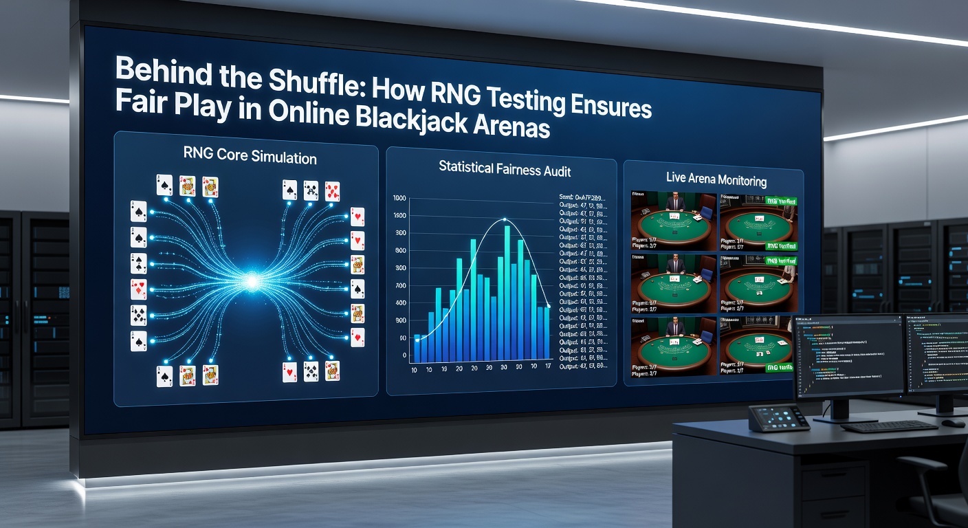 Close-up of RNG certification report with graphs showing random distribution curves and statistical pass marks