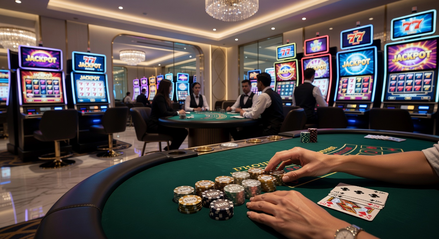 Expert analyzing blackjack strategy chart with UK flag overlay and digital casino backdrop