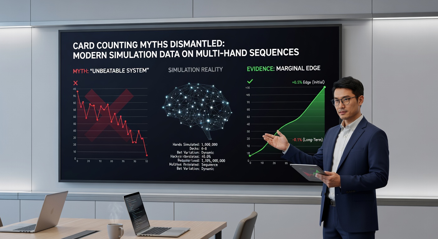 Detailed charts comparing single-hand versus multi-hand card counting performance metrics