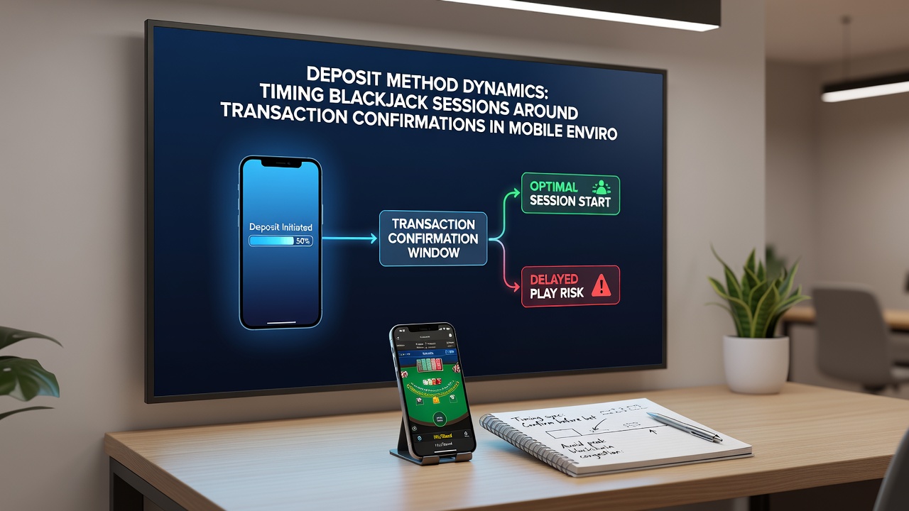Close-up of smartphone screen displaying blackjack table alongside pending transaction status bar