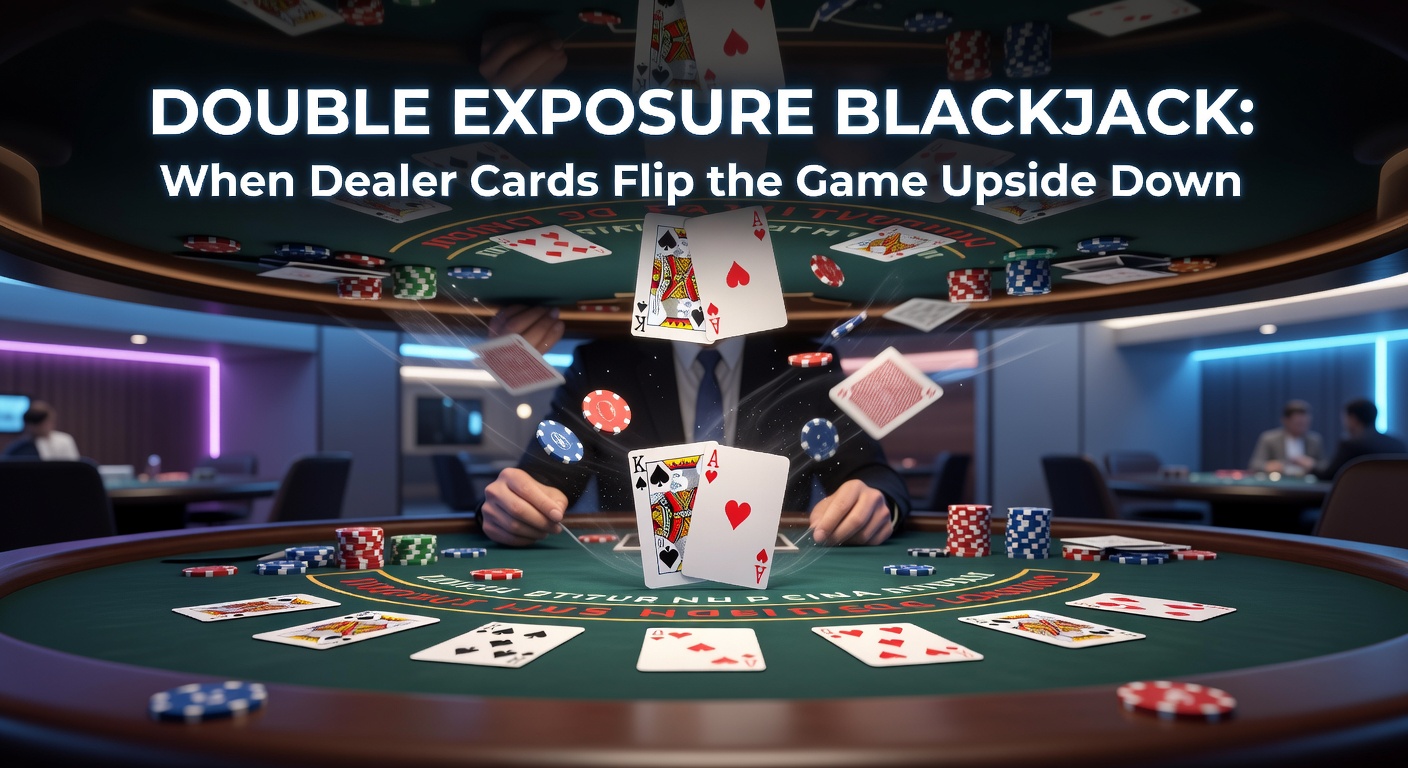 Close-up of a Double Exposure Blackjack strategy chart on a digital screen, highlighting adjusted plays for exposed dealer totals