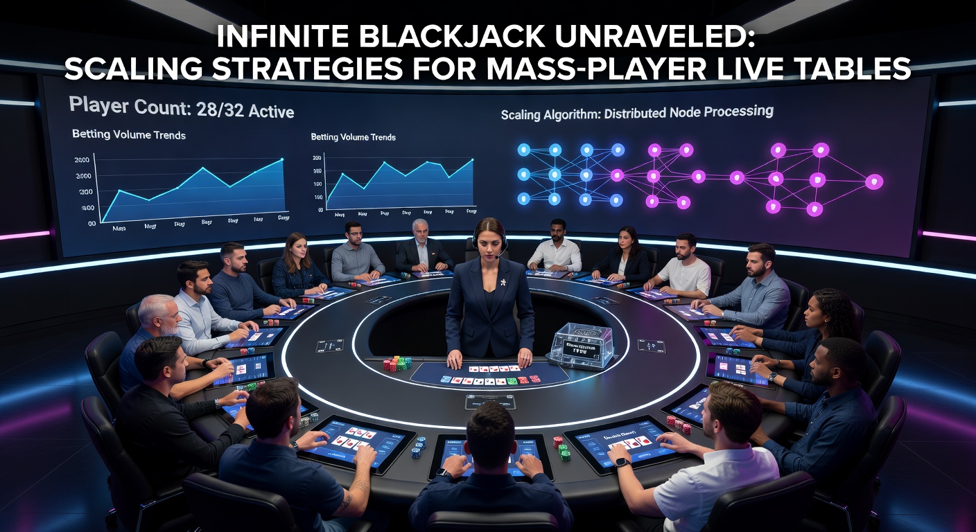 Close-up of Infinite Blackjack interface displaying hundreds of active betting spots, side bet options, and live chat during a busy session