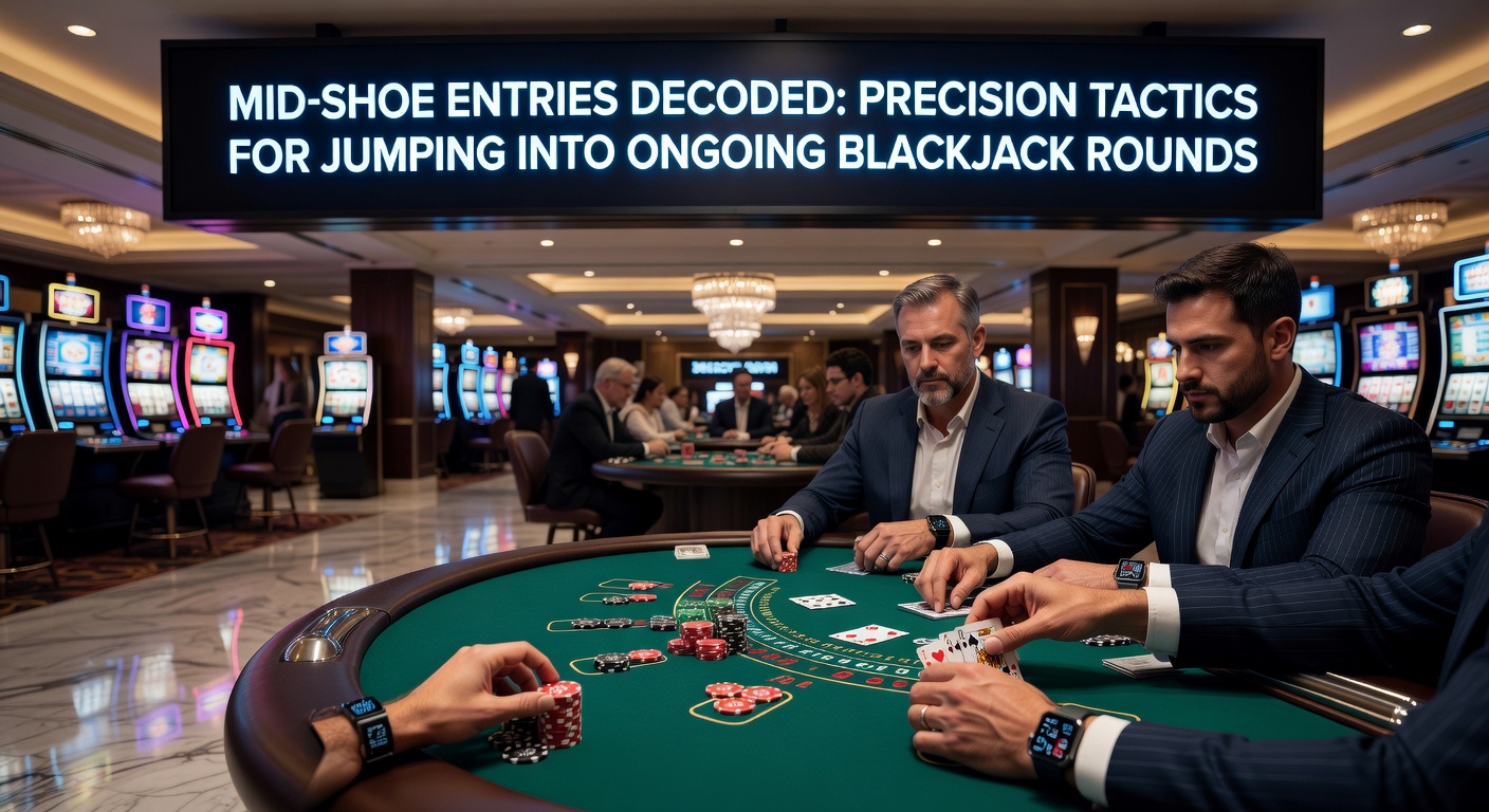 Close-up of a blackjack shoe with visible remaining decks and discard tray, illustrating mid-entry analysis points