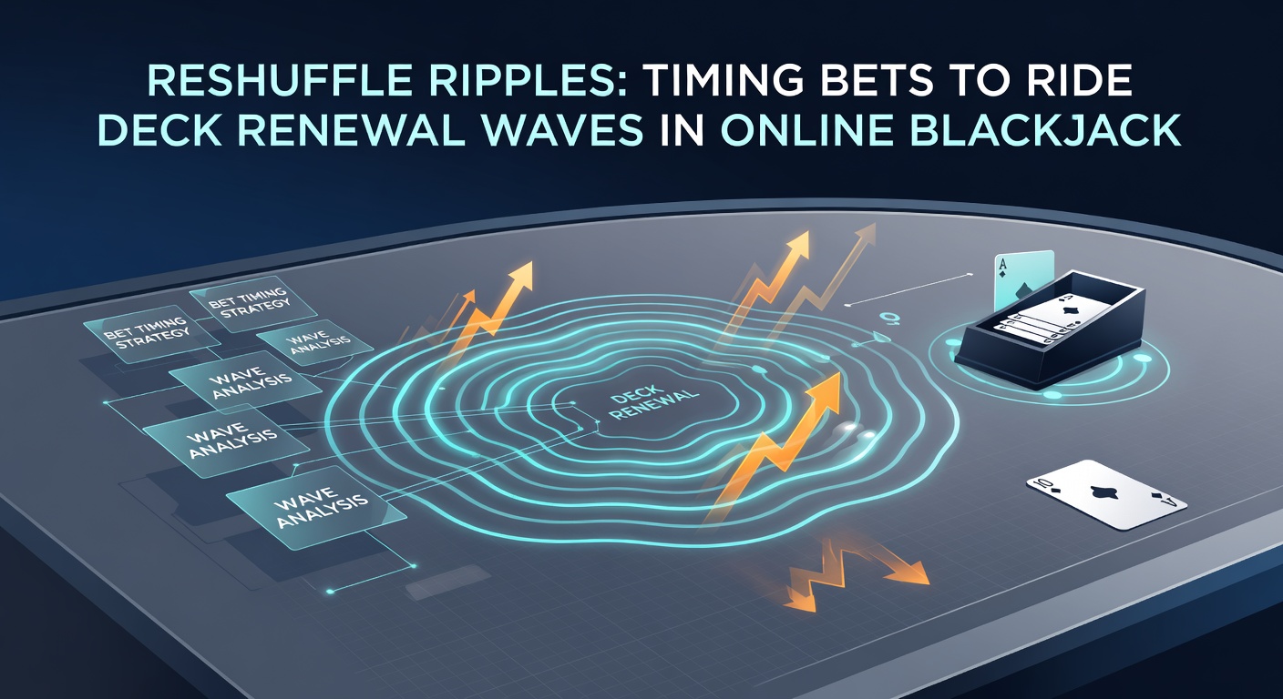 Close-up of a live dealer reshuffling a blackjack shoe in an online casino stream, with digital overlays indicating penetration percentage and bet timing cues