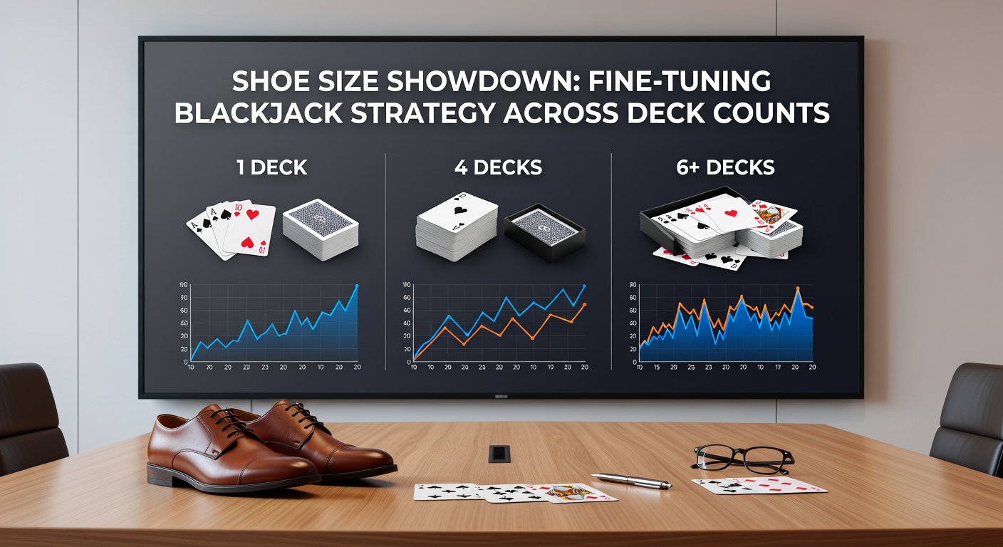 A blackjack shoe holding multiple decks, illustrating varying deck counts in casino play