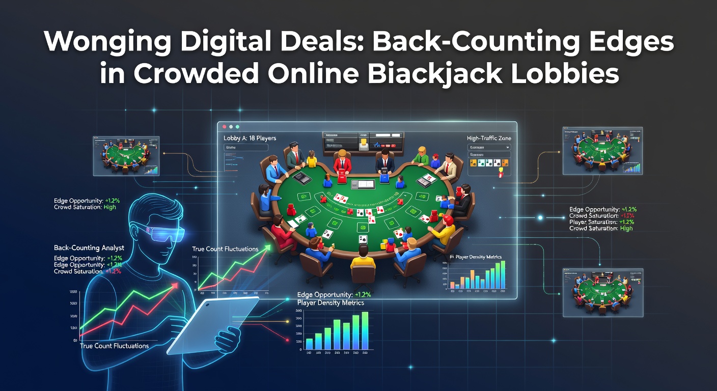 Close-up of a live dealer shuffling cards at an online blackjack table, surrounded by player avatars in a bustling digital lobby